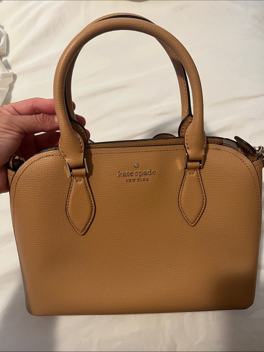 kate spade Tan Pebbled Leather Crossbody Satchel - Picture 3 of 3